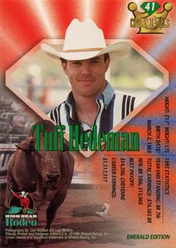 1996 High Gear Rodeo Crown Jewels - Emerald #41 Tuff Hedeman Back